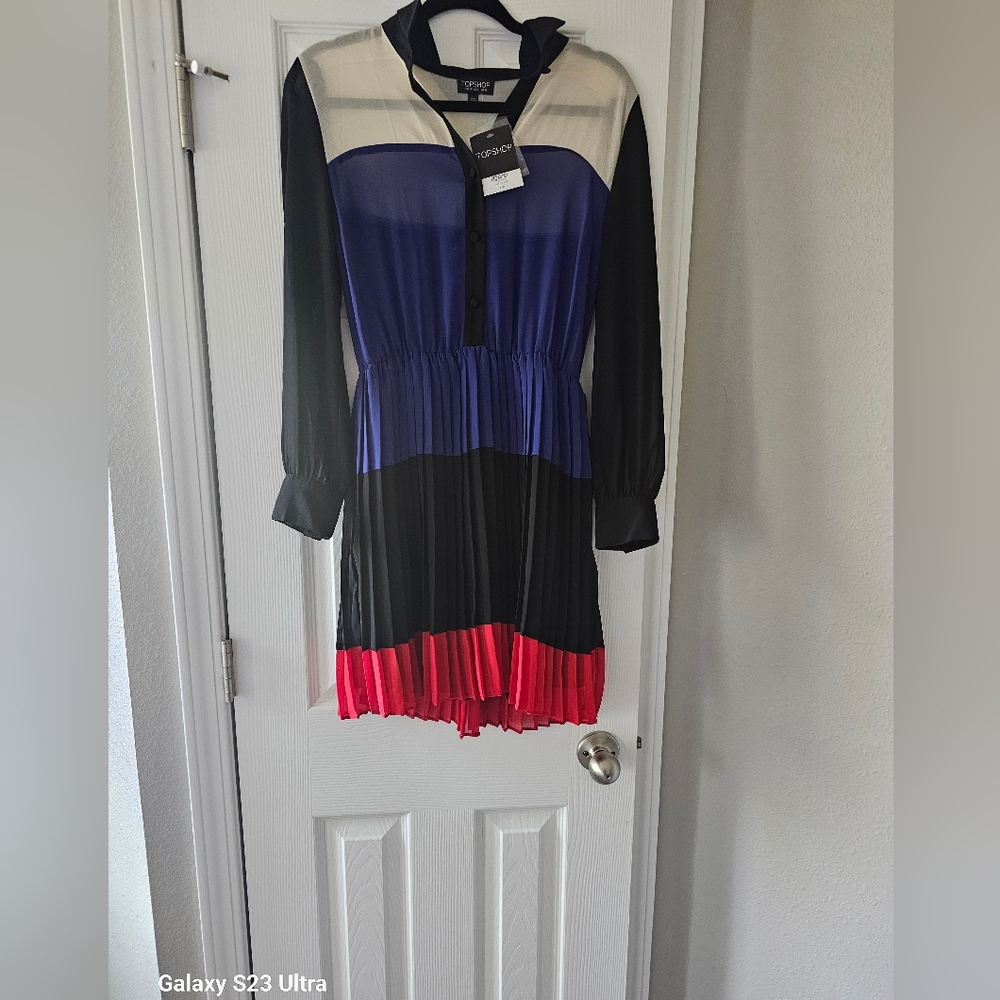 Topshop Black, Blue, and Red Dress